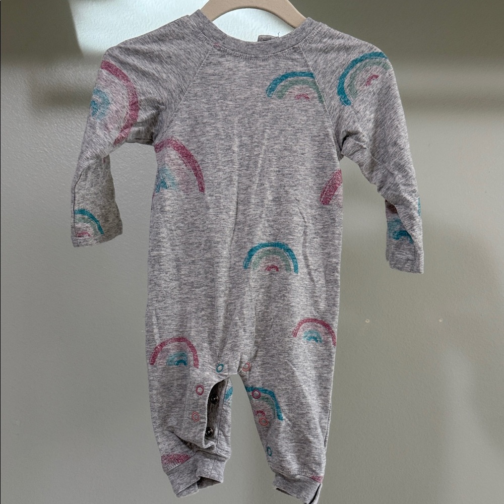 Splendid Gray One Piece with Pink and Blue Rainbows